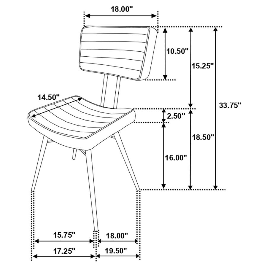 (image for) Misty Leather Upholstered Dining Side Chair Camel (Set of 2)