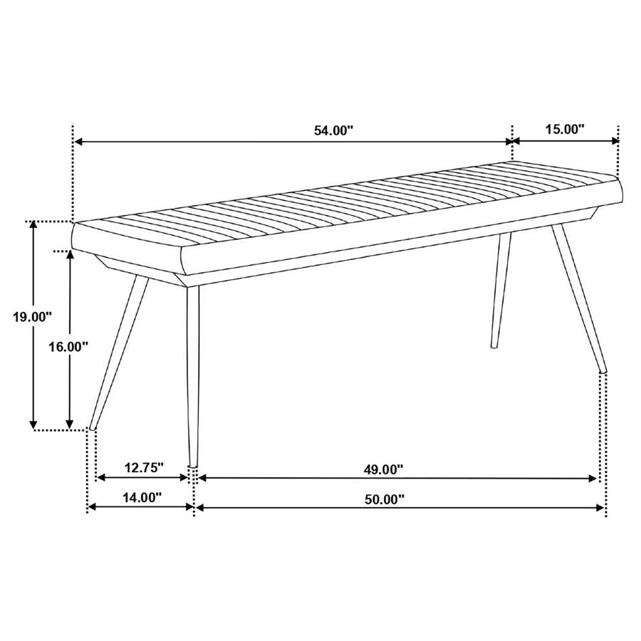 (image for) Misty Leather Upholstered Dining Bench Antique Camel