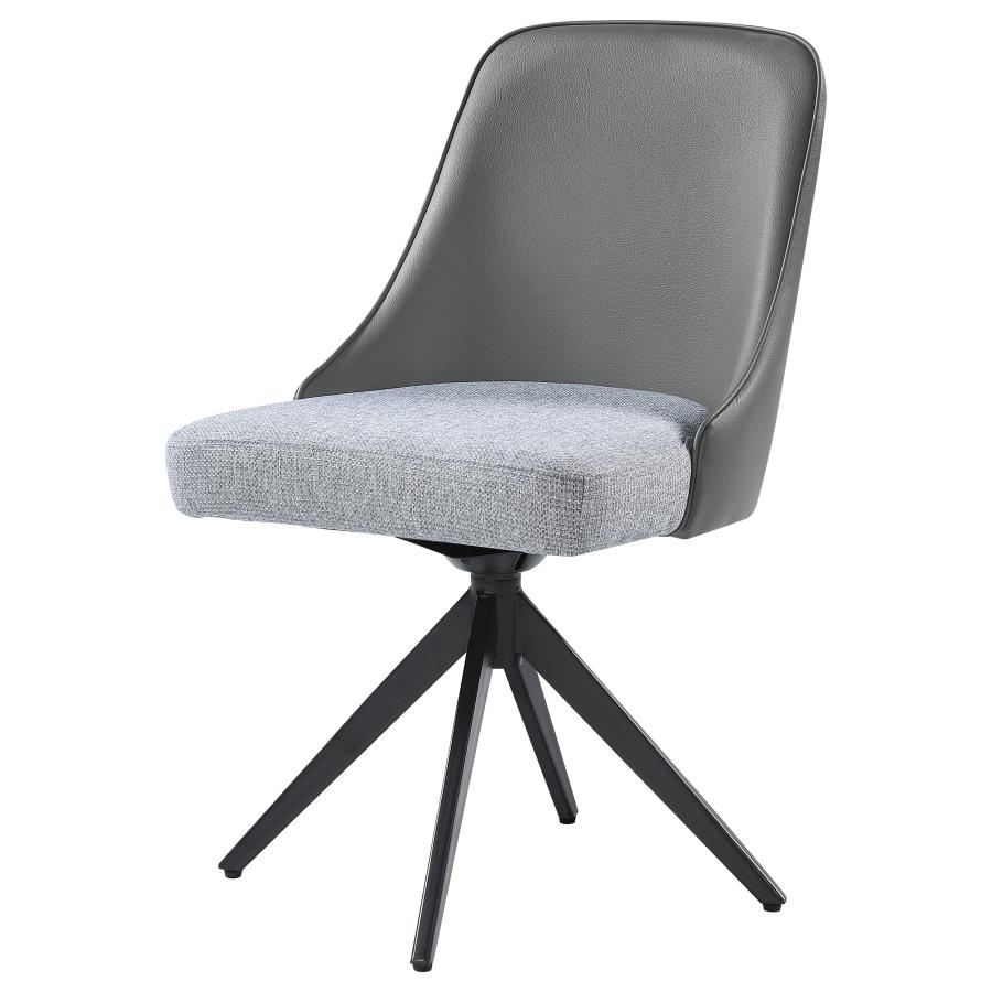 (image for) Paulita Upholstered Swivel Dining Side Chair Grey (Set of 2)