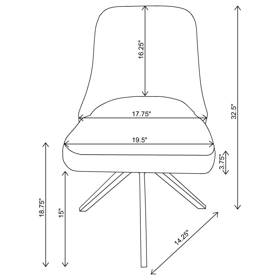 (image for) Paulita Upholstered Swivel Dining Side Chair Grey (Set of 2)