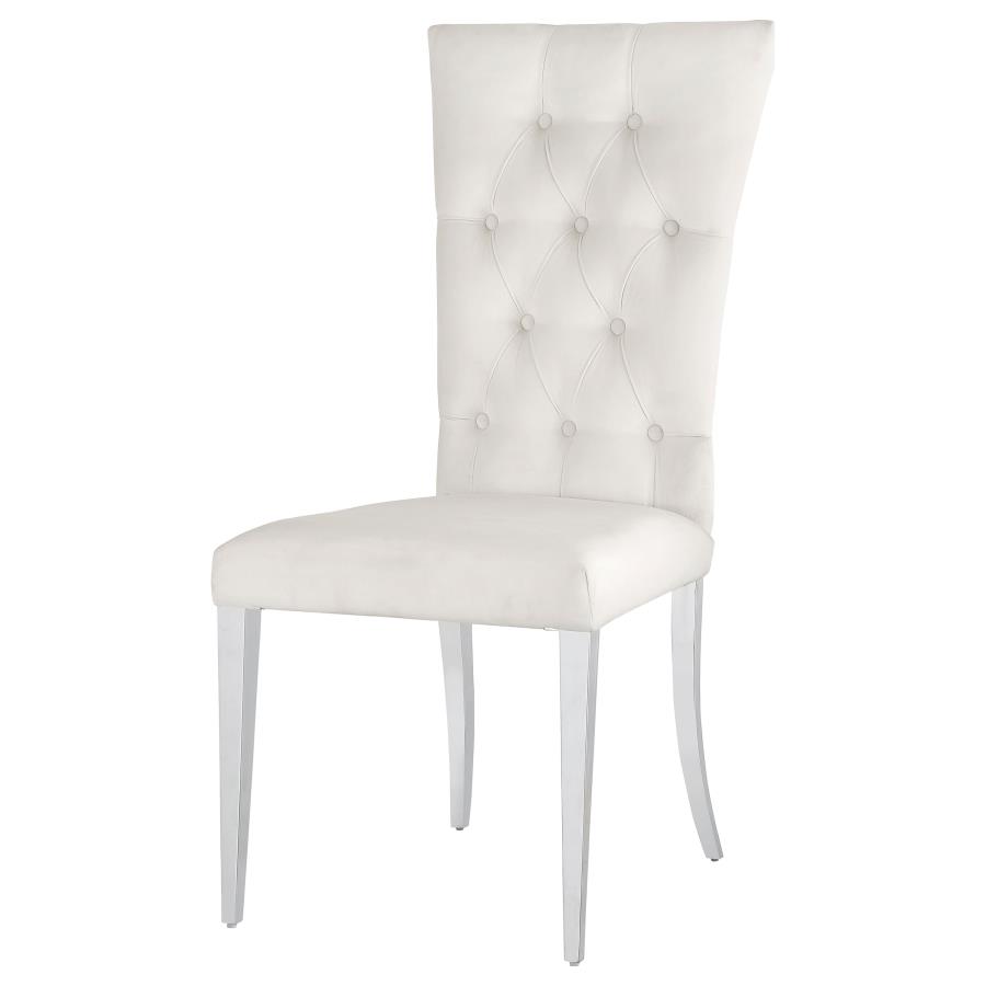 (image for) Kerwin Velvet Upholstered Dining Side Chair White (Set of 2)