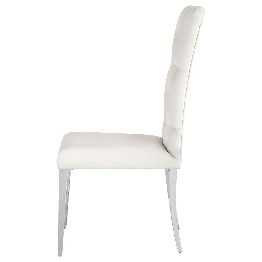 (image for) Kerwin Velvet Upholstered Dining Side Chair White (Set of 2)