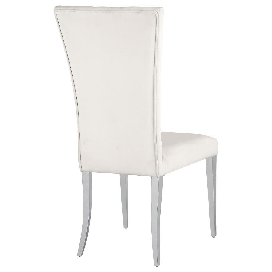 (image for) Kerwin Velvet Upholstered Dining Side Chair White (Set of 2)