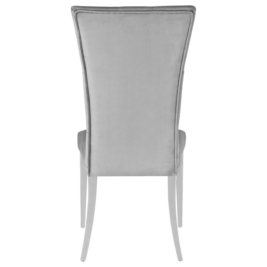 (image for) Kerwin Velvet Upholstered Dining Side Chair Grey (Set of 2)