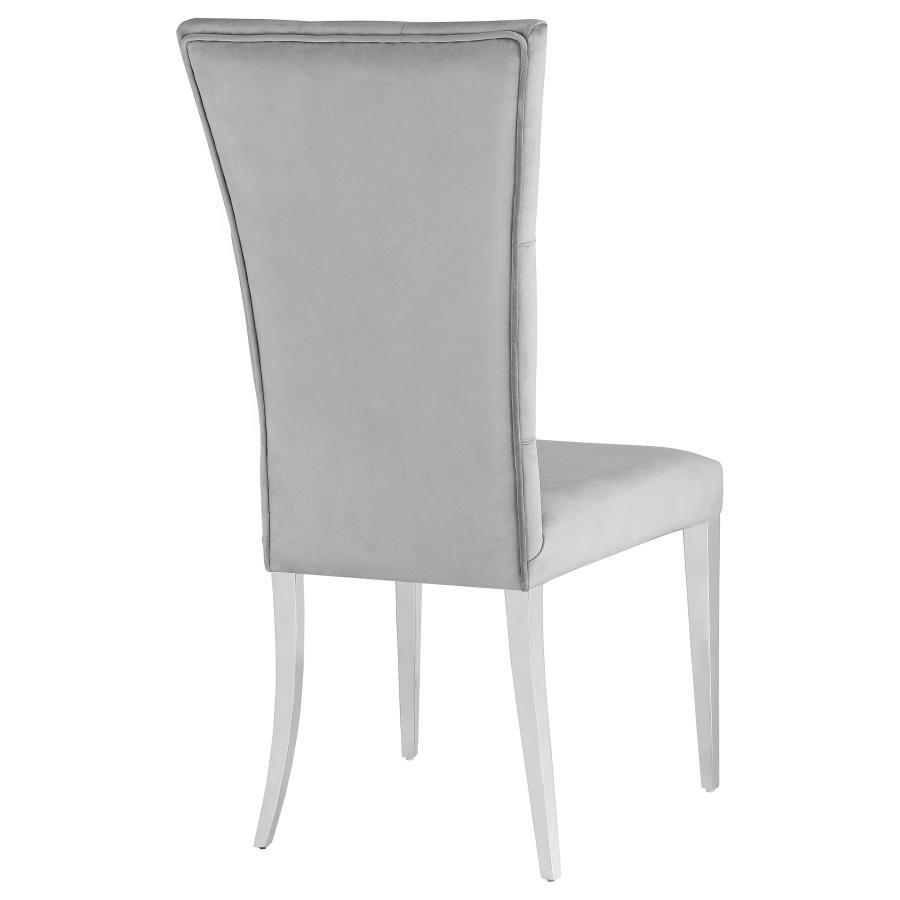 (image for) Kerwin Velvet Upholstered Dining Side Chair Grey (Set of 2)