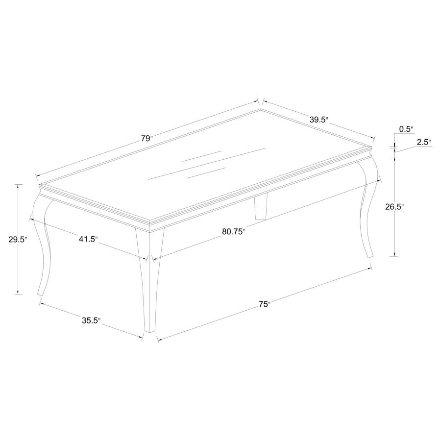 (image for) Carone 5-piece 81" Rectangular White Glass Dining Set Black