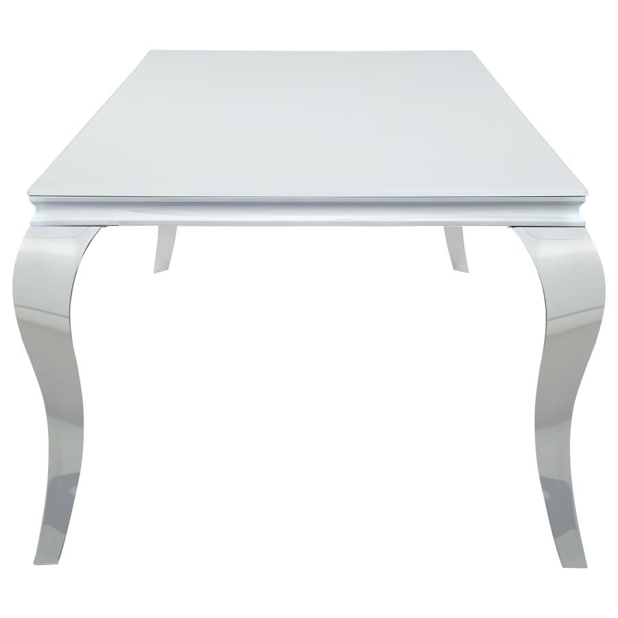 (image for) Carone Rectangular 81-inch Glass Top Dining Table White