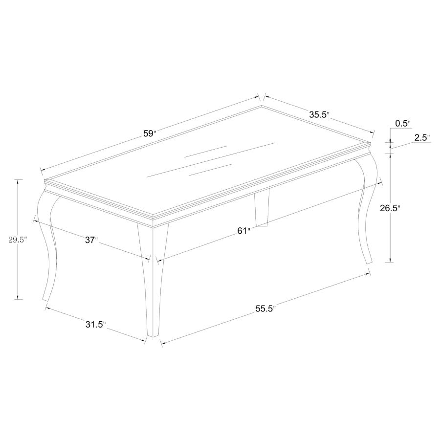 (image for) Carone 5-piece 61" Rectangular White Glass Dining Set Grey