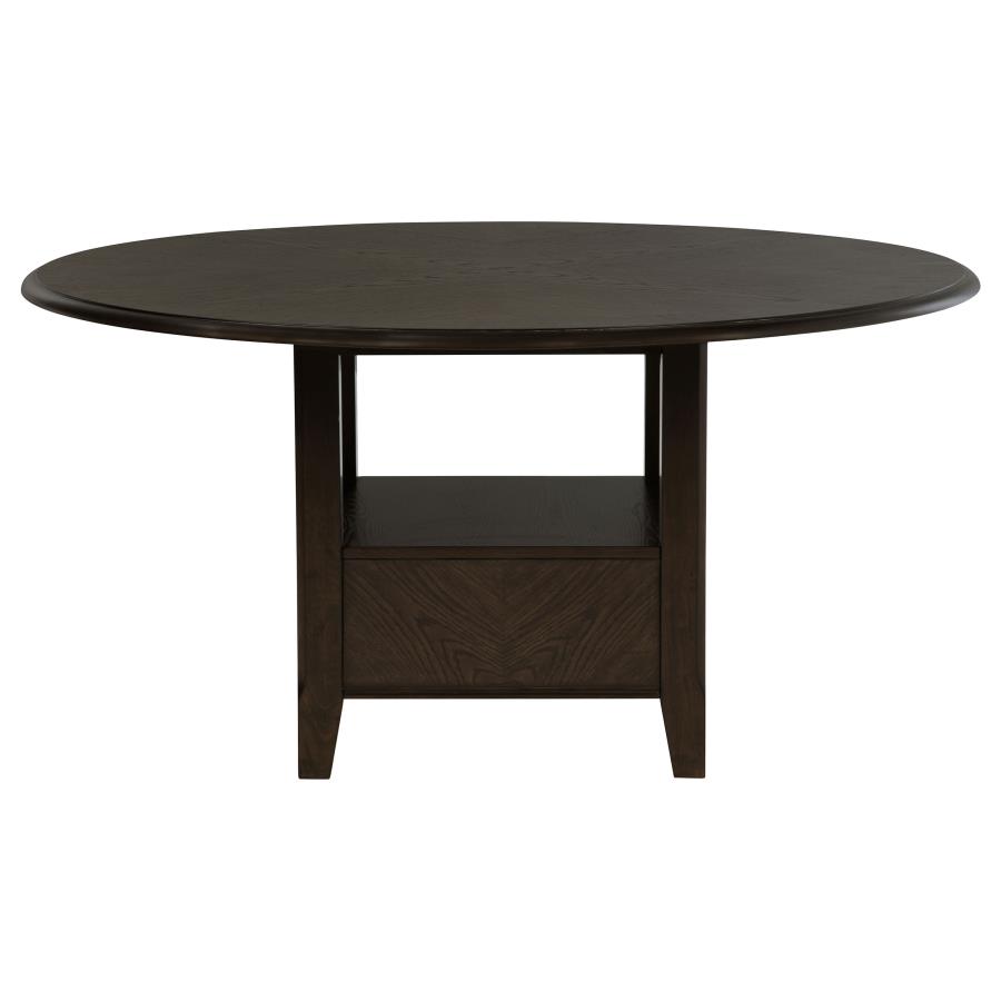 (image for) Twyla 60-inch Round Dining Table with Drawer Dark Cocoa