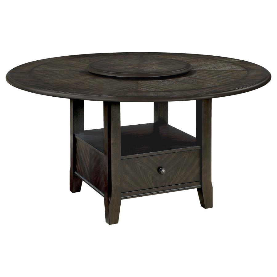 (image for) Twyla 5-piece Round Storage Base Dining Table Set Dark Cocoa