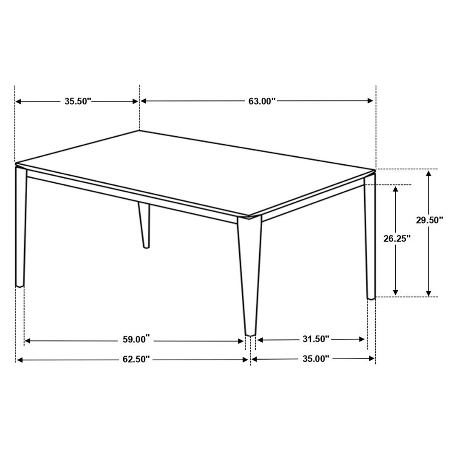 (image for) Stevie Rectangular 63-inch Faux Marble Dining Table Grey