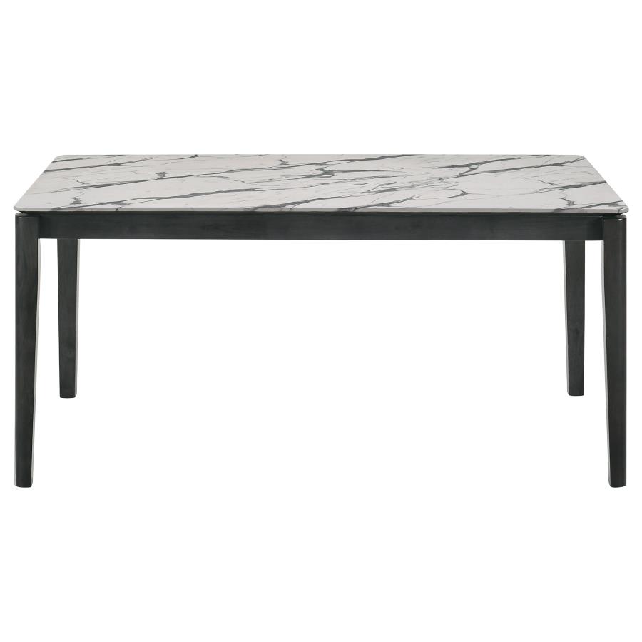 (image for) Stevie Rectangular 63-inch Faux Marble Dining Table White