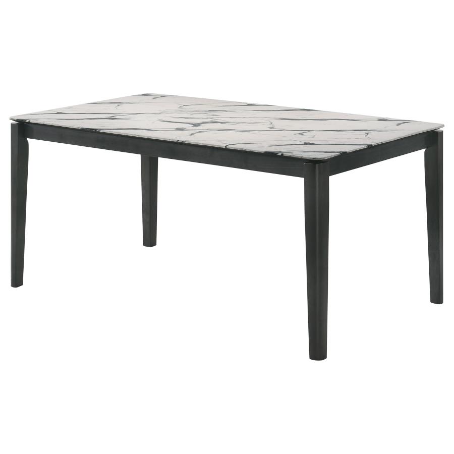 (image for) Stevie Rectangular 63-inch Faux Marble Dining Table White