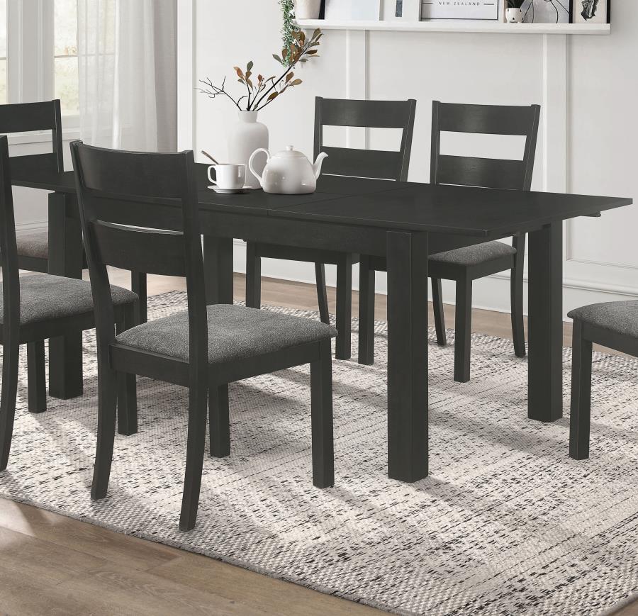 (image for) Jakob Rectangular 83-inch Extension Leaf Dining Table Black