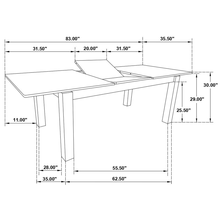 (image for) Jakob Rectangular 83-inch Extension Leaf Dining Table Black