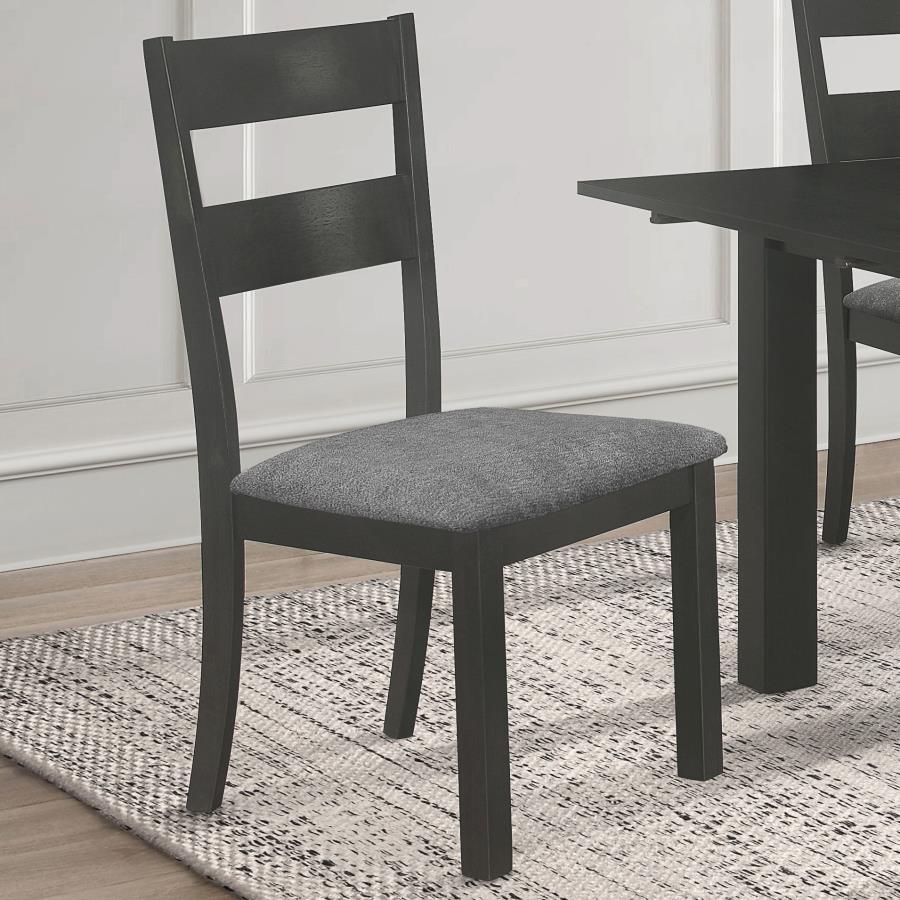 (image for) Jakob Ladder Back Wood Dining Side Chair Black (Set of 2)