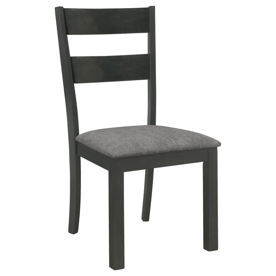 (image for) Jakob Ladder Back Wood Dining Side Chair Black (Set of 2)