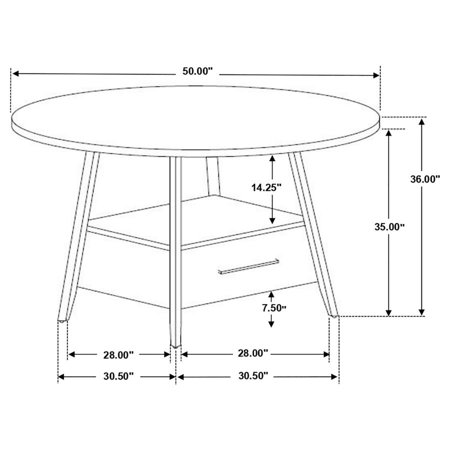 (image for) Gibson Round 50-inch Counter Height Dining Table Yukon Oak