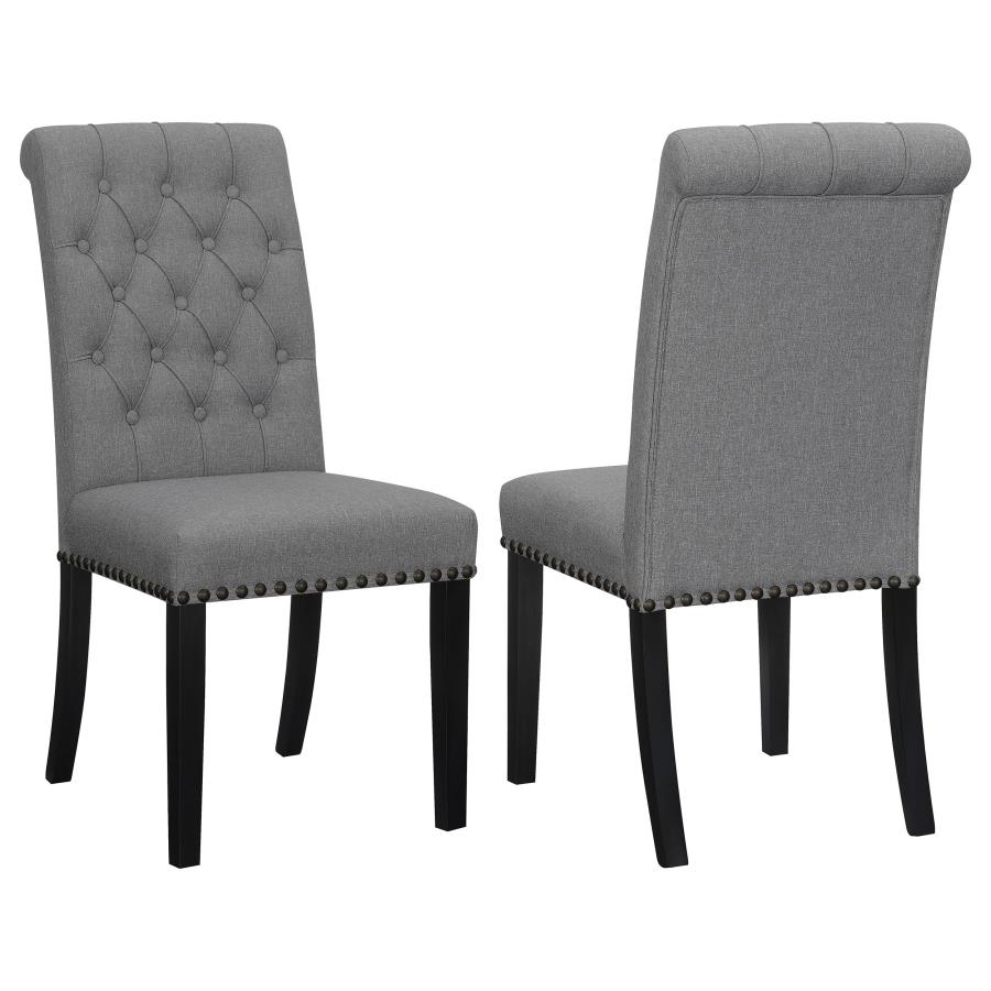 (image for) Alana Fabric Upholstered Dining Side Chair Grey (Set of 2)