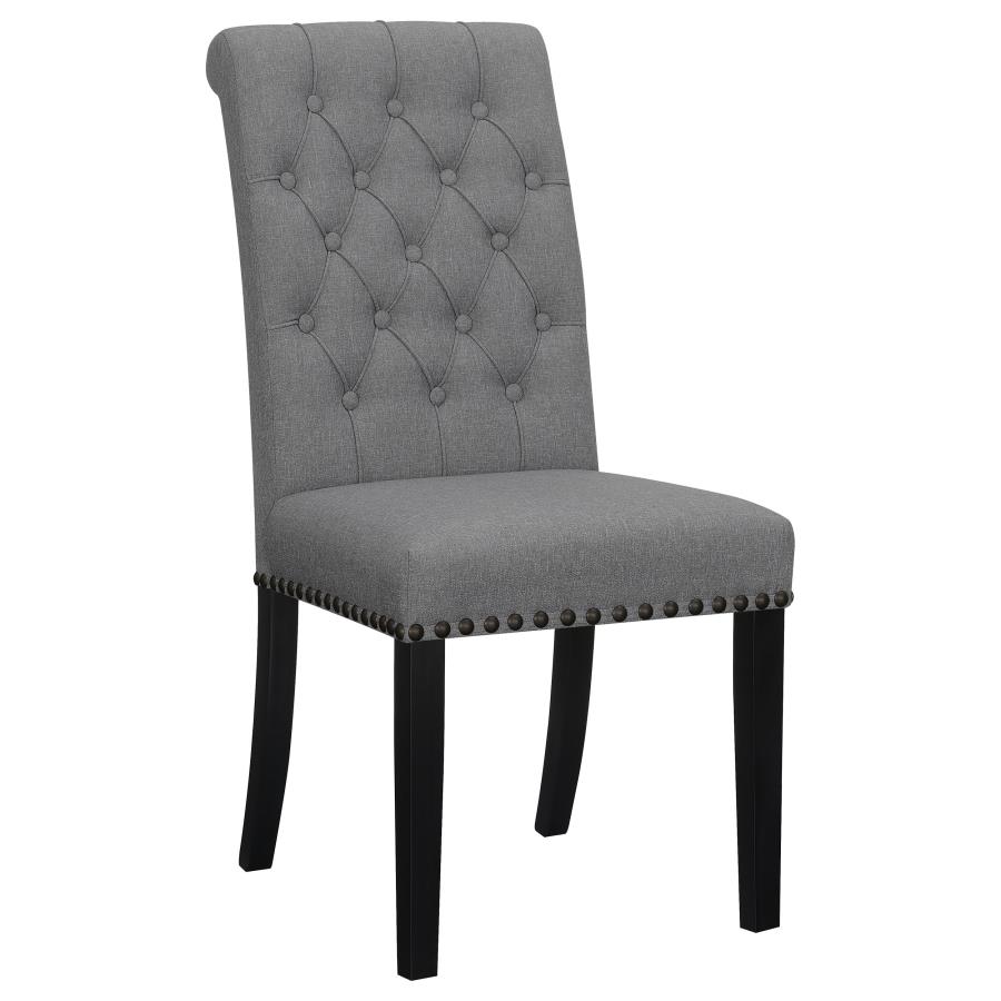 (image for) Alana Fabric Upholstered Dining Side Chair Grey (Set of 2)