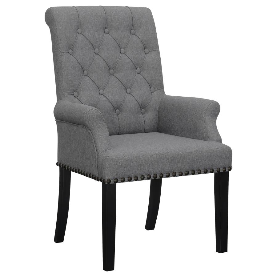 (image for) Alana Fabric Upholstered Dining Arm Chair Grey