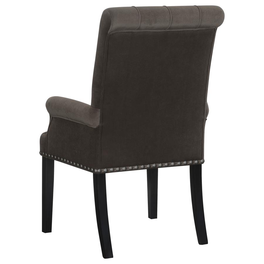 (image for) Alana Velvet Upholstered Dining Arm Chair Brown