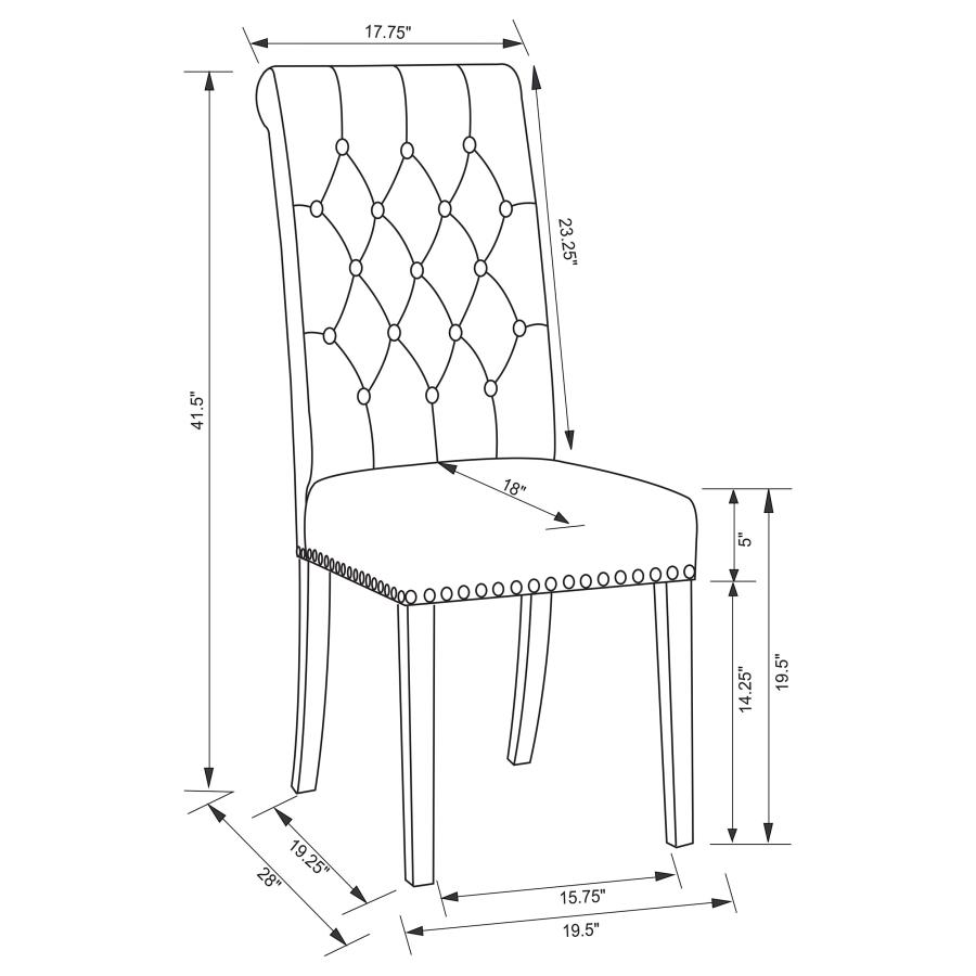 (image for) Alana Velvet Upholstered Dining Side Chair Sand (Set of 2)