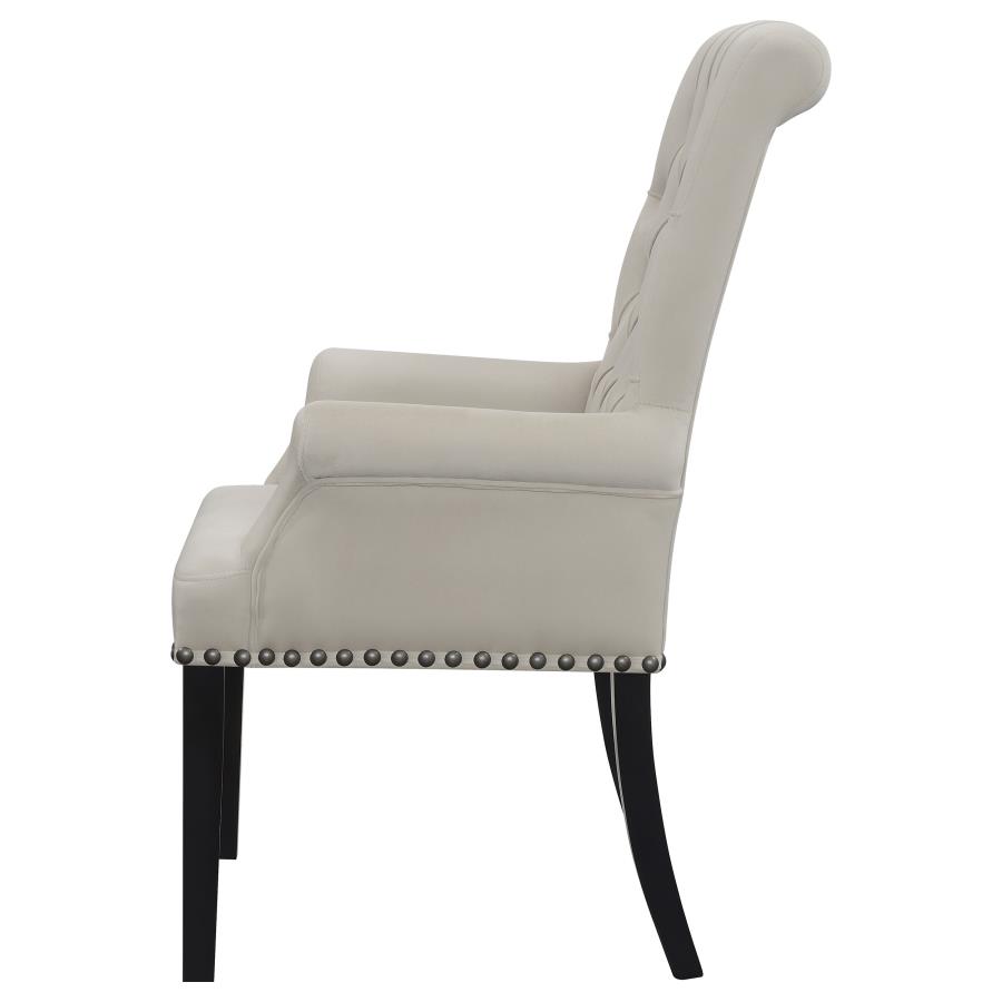 (image for) Alana Velvet Upholstered Dining Arm Chair Sand