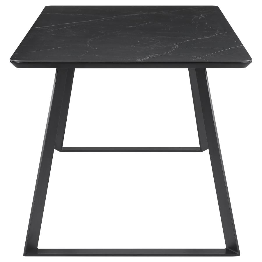 (image for) Smith Rectangular 71-inch Ceramic Top Dining Table Black