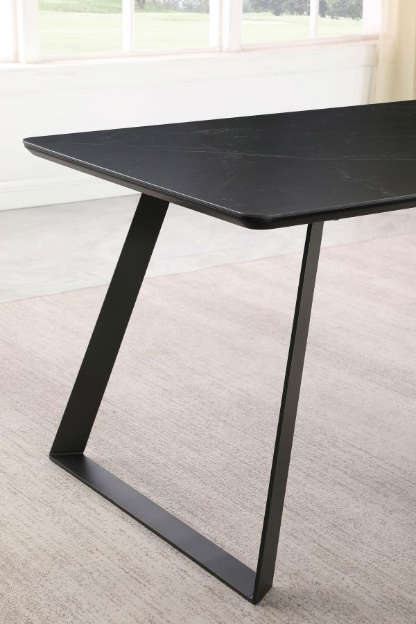 (image for) Smith Rectangular 71-inch Ceramic Top Dining Table Black