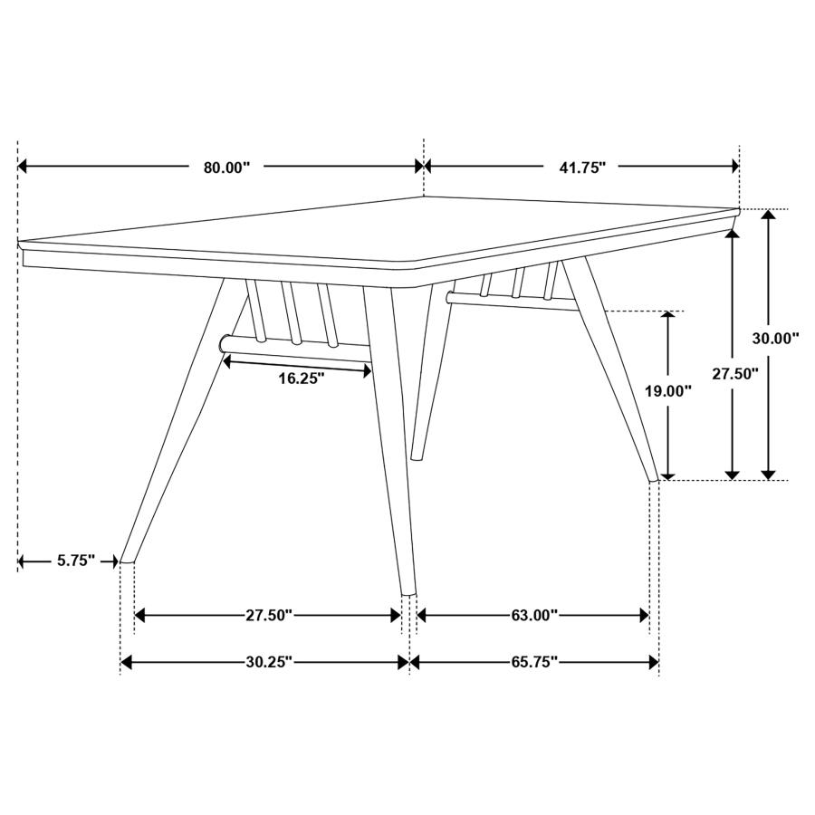 (image for) Wes 5-piece Rectangular Dining Table Set Dark Walnut