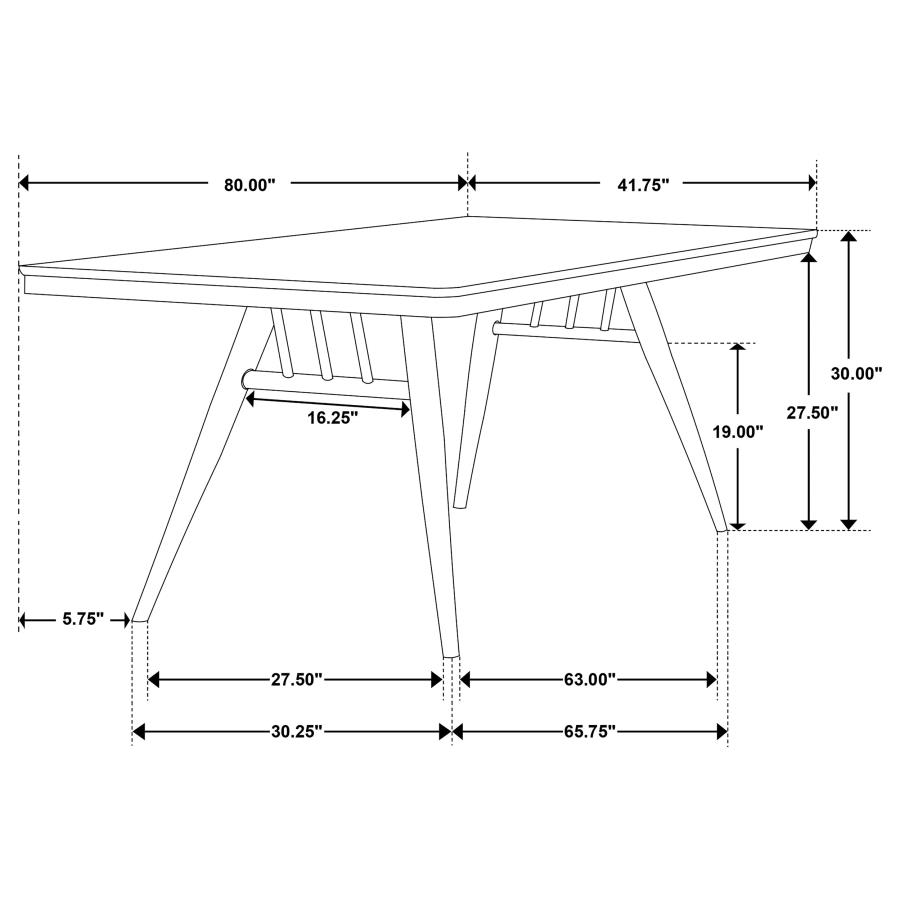 (image for) Wes Rectangular 80-inch Wood Dining Table Dark Walnut