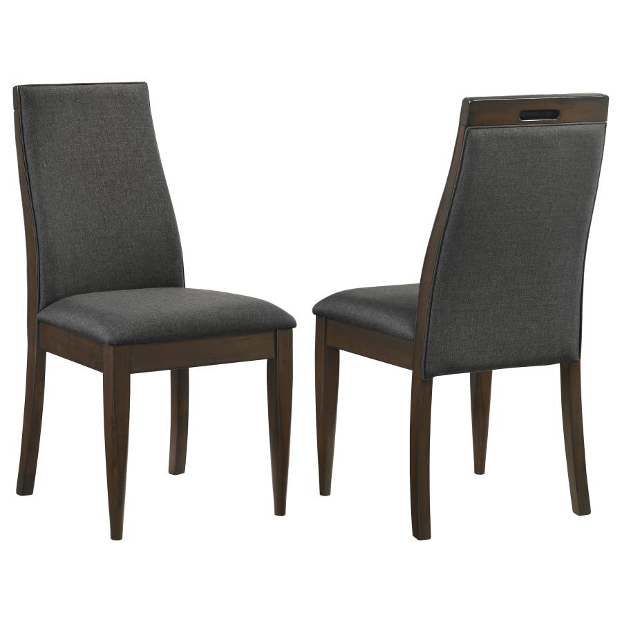 (image for) Wes Upholstered Dining Side Chair Dark Walnut (Set of 2)