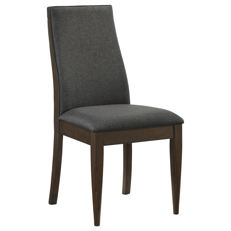 (image for) Wes Upholstered Dining Side Chair Dark Walnut (Set of 2)