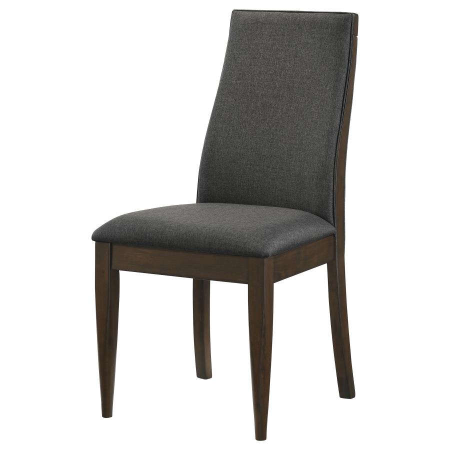 (image for) Wes Upholstered Dining Side Chair Dark Walnut (Set of 2)