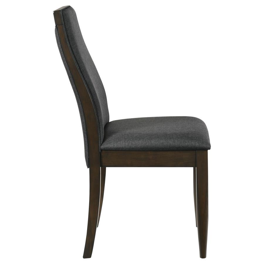 (image for) Wes Upholstered Dining Side Chair Dark Walnut (Set of 2)