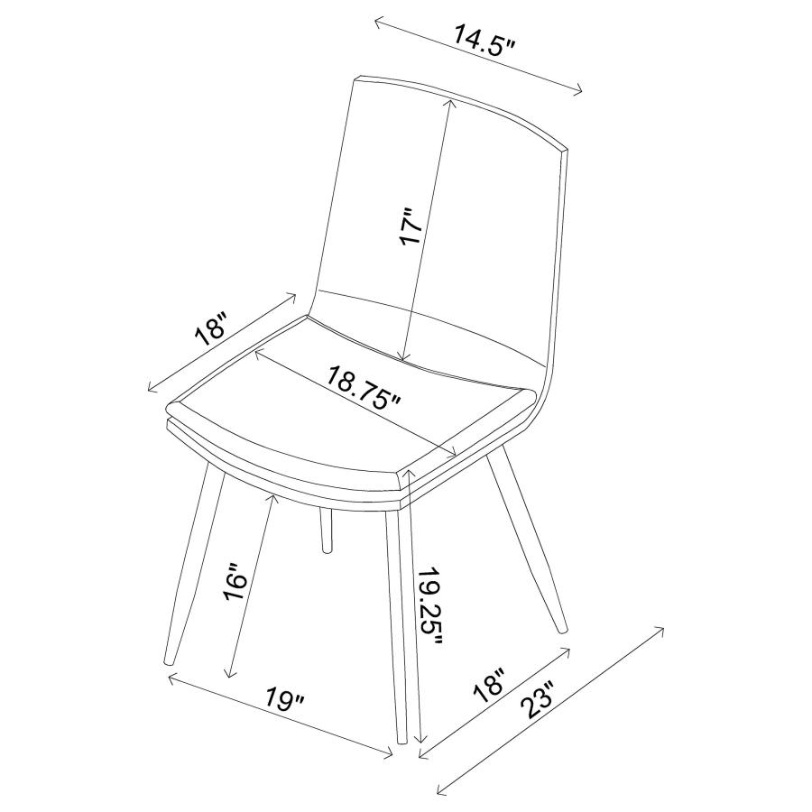 (image for) Ortega Upholstered Dining Side Chair Coffee (Set of 2)