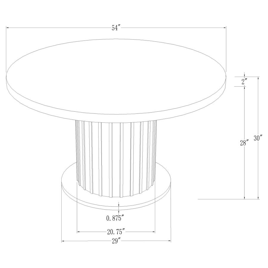 (image for) Sherry 5-piece Round Marble Top Dining Table Set Beige