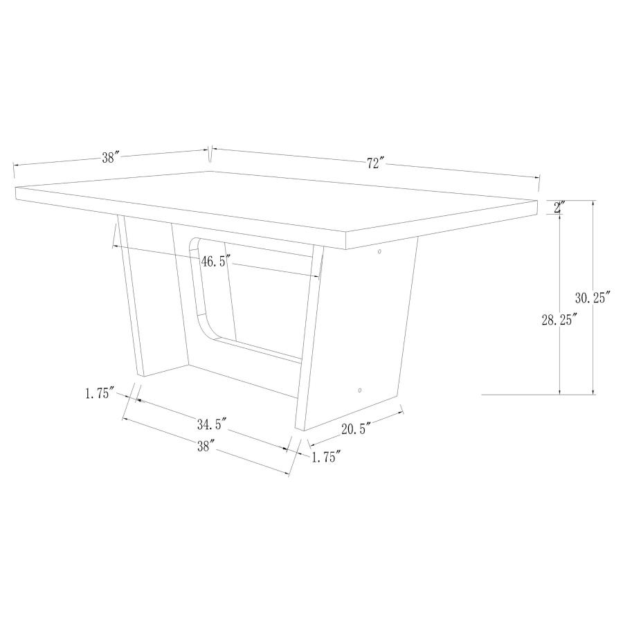 (image for) Sherry 5-piece Rectangular Marble Top Dining Table Set Sand