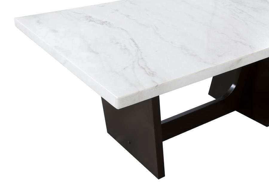 (image for) Osborne 72-inch Marble Top Dining Table Rustic Espresso