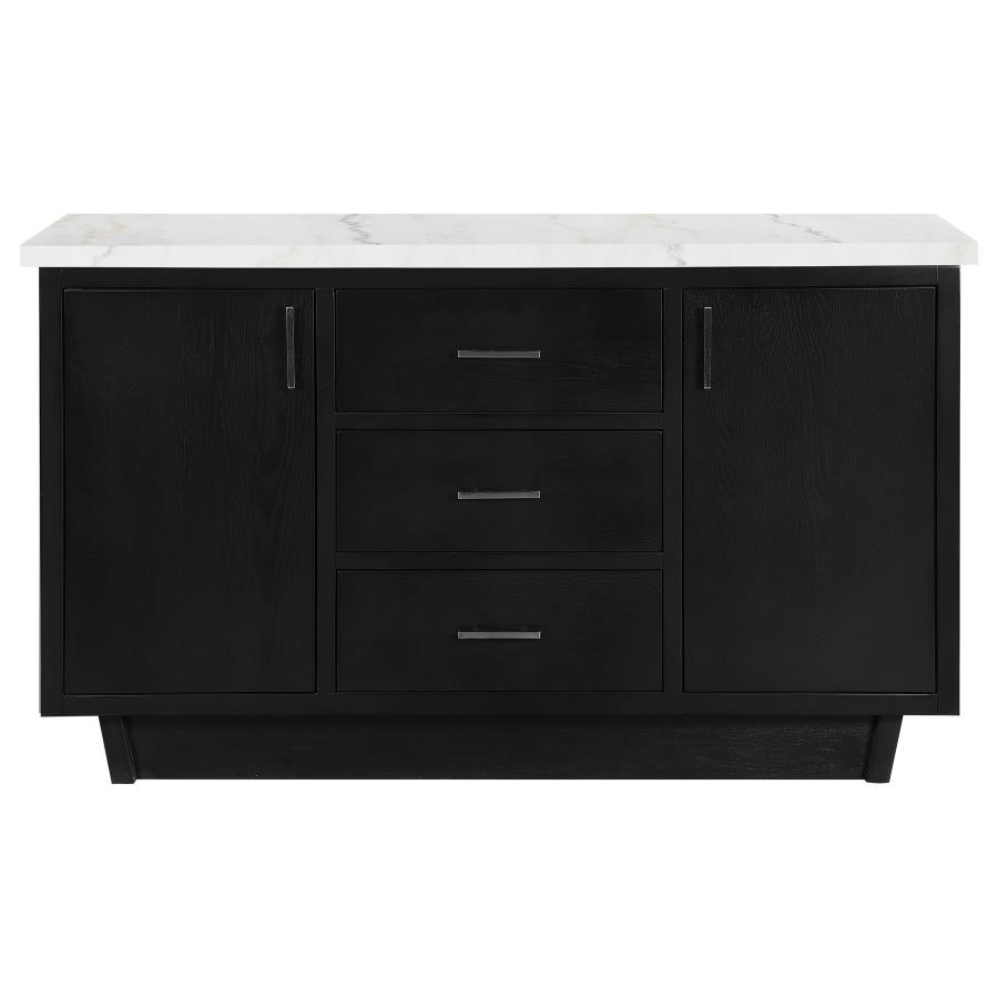 (image for) Sherry 3-drawer Marble Top Sideboard Buffet Rustic Espresso