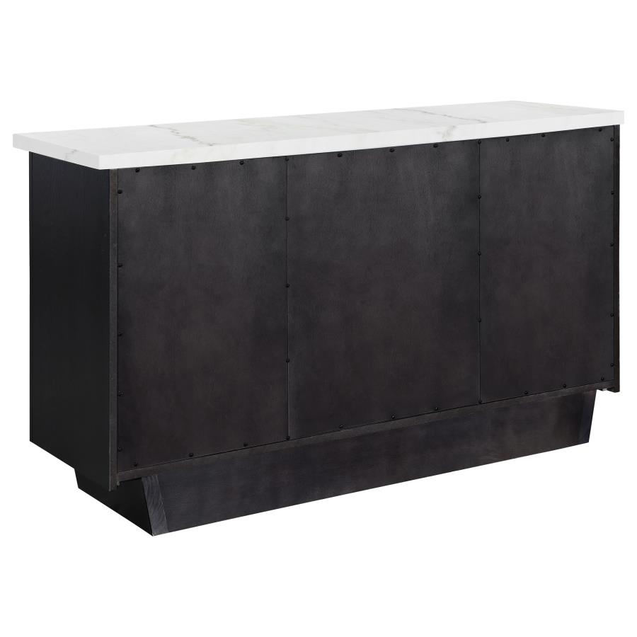 (image for) Sherry 3-drawer Marble Top Sideboard Buffet Rustic Espresso