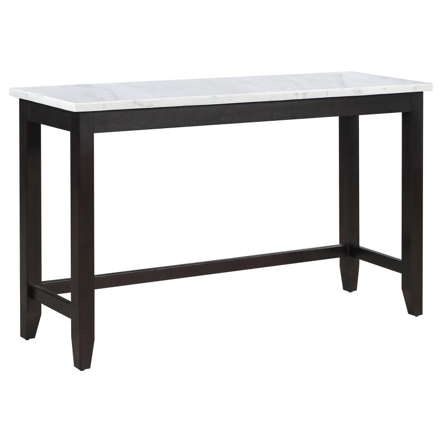 (image for) Toby 60-inch Marble Counter Dining Table Rustic Espresso - Click Image to Close