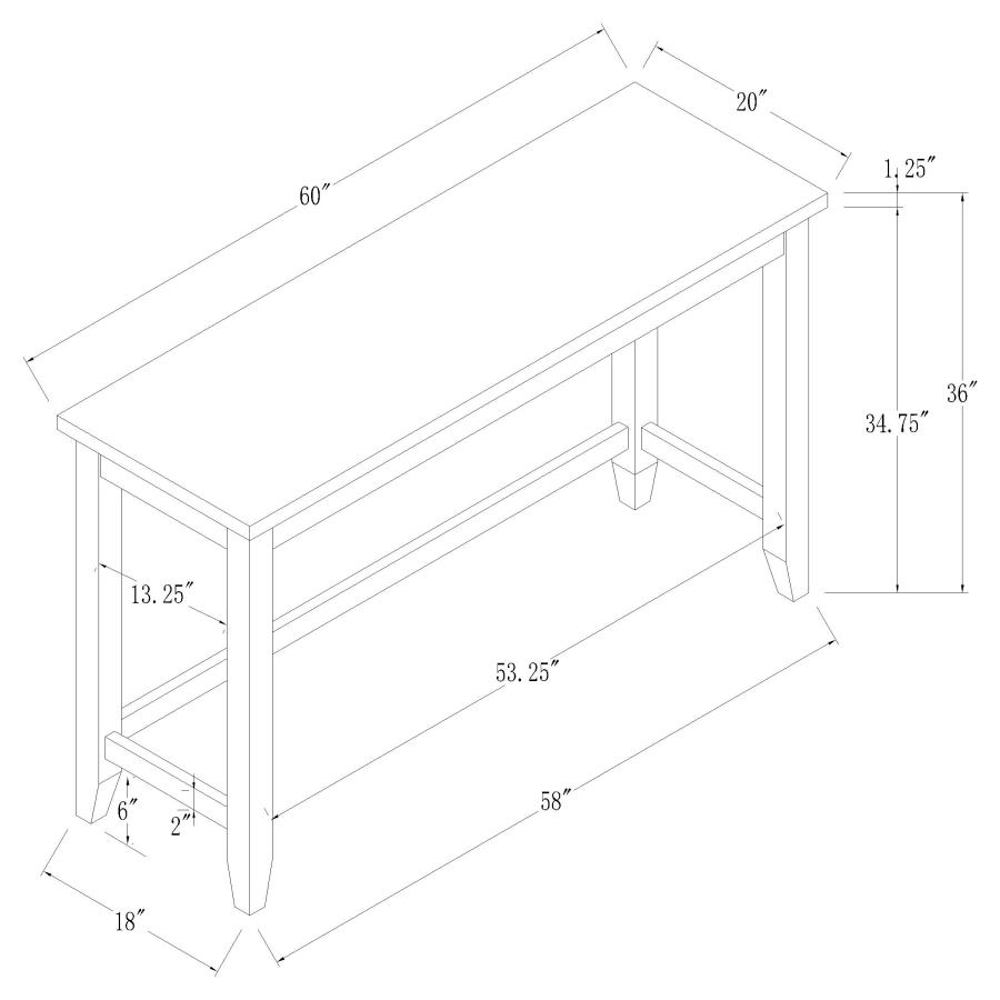 (image for) Toby 60-inch Marble Counter Dining Table Rustic Espresso