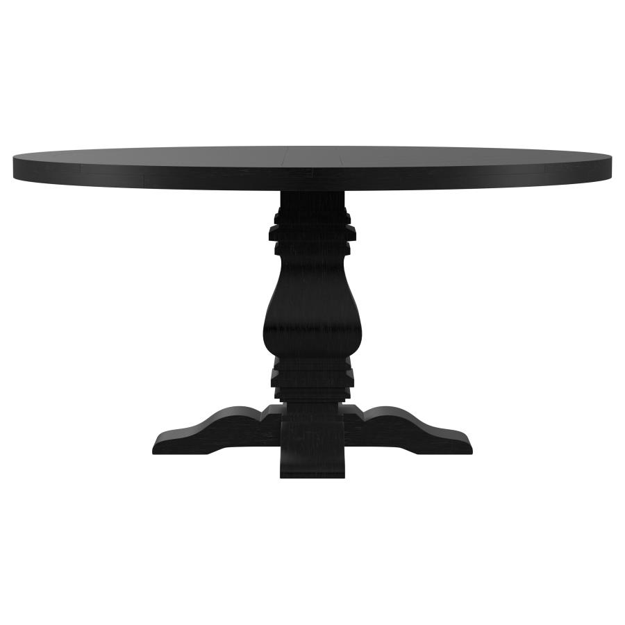 (image for) Florence Round 60-inch Pedestal Base Dining Table Black