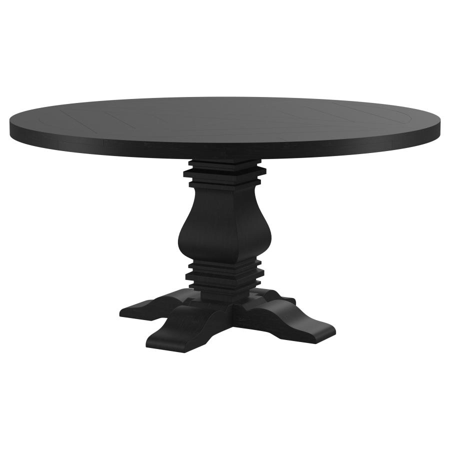 (image for) Florence Round 60-inch Pedestal Base Dining Table Black