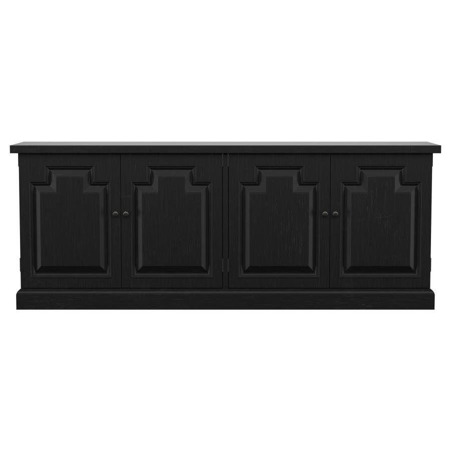 (image for) Florence 4-door Dining Sideboard Buffet Distressed Black