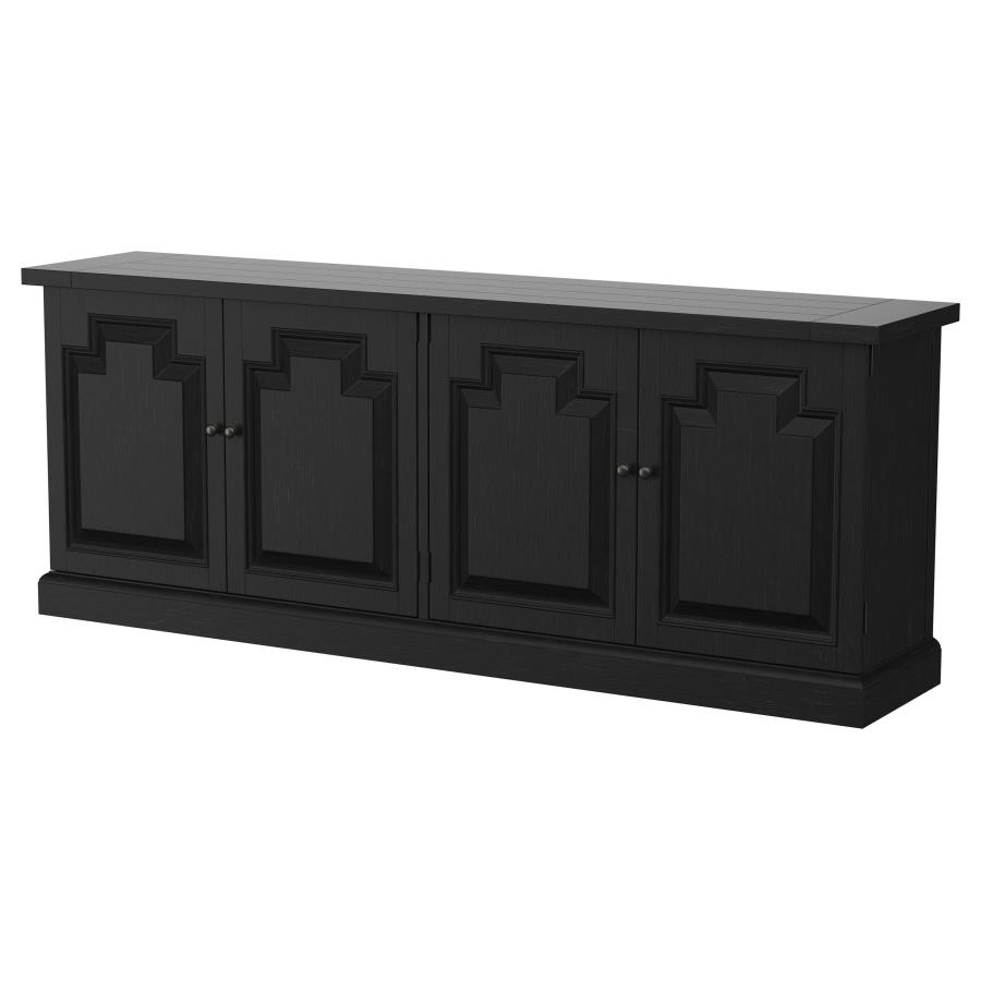 (image for) Florence 4-door Dining Sideboard Buffet Distressed Black