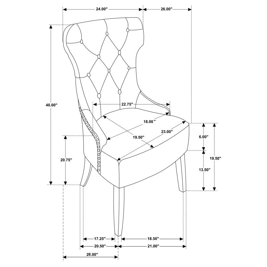 (image for) Baney Fabric Upholstered Dining Side Chair Beige and Black