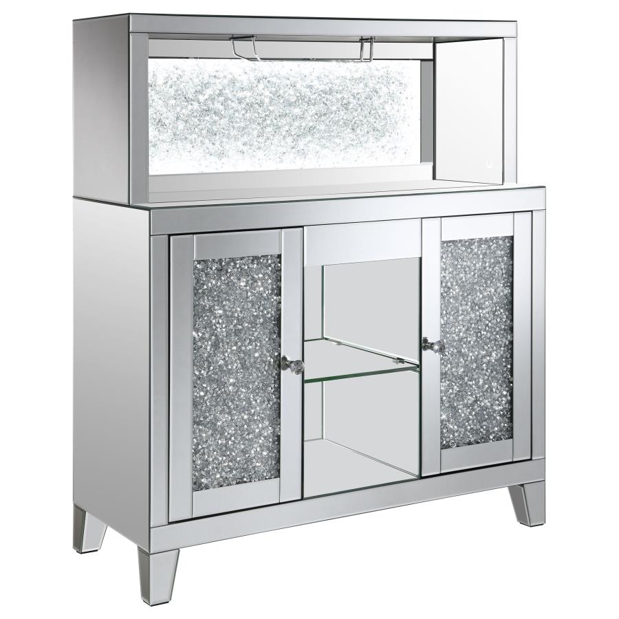 (image for) Yvaine 2-door Mirrored Acrylic Home Bar Wine Cabinet Silver